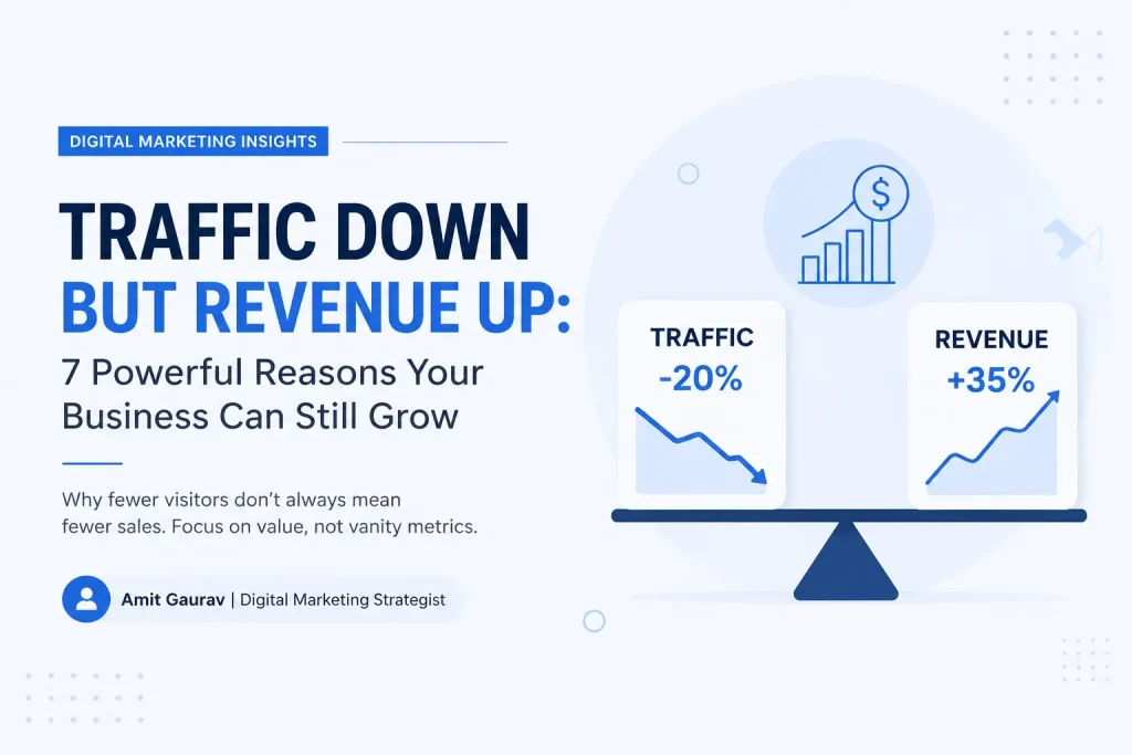 traffic down but revenue up as SEO traffic quality and conversion rates improve